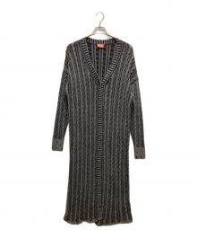 DIESEL（ディーゼル）の古着「ロングニットカーディガン」｜グレー