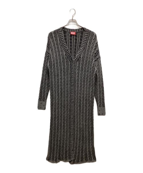 DIESEL（ディーゼル）DIESEL (ディーゼル) ロングニットカーディガン グレー サイズ:ＸＳの古着・服飾アイテム