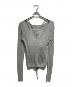 CLANEクラネ）の古着「CAMISOLE SET CACHECOEUR KNIT TOPS」｜グレー