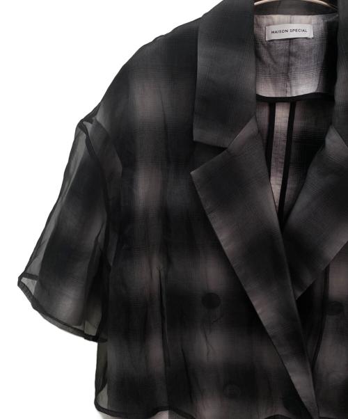 MAISON SPECIAL（メゾンスペシャル）MAISON SPECIAL (メゾンスペシャル) See-through Layered Half Sleeve Jacket ブラック サイズ:Freeの古着・服飾アイテム