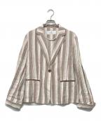 MORABITOモラビト）の古着「リネン混ストライプジャケット」｜ベージュ