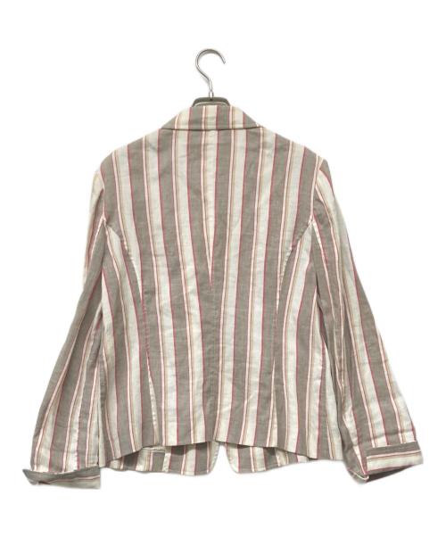 MORABITO（モラビト）MORABITO (モラビト) リネン混ストライプジャケット ベージュ サイズ:40の古着・服飾アイテム