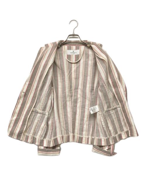 MORABITO（モラビト）MORABITO (モラビト) リネン混ストライプジャケット ベージュ サイズ:40の古着・服飾アイテム