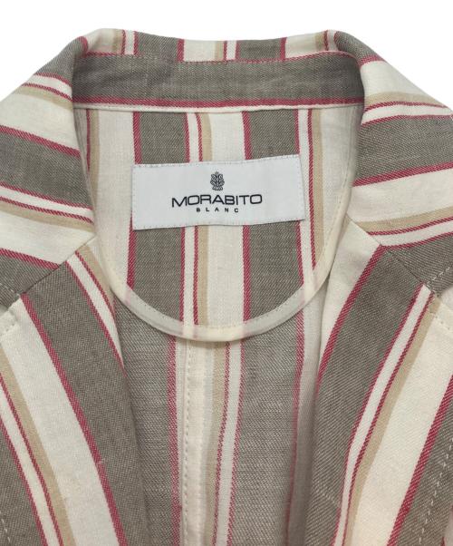 MORABITO（モラビト）MORABITO (モラビト) リネン混ストライプジャケット ベージュ サイズ:40の古着・服飾アイテム