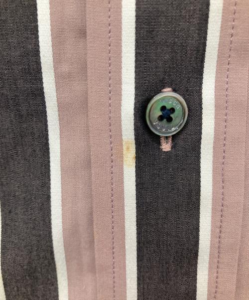 ticca（ティッカ）TICCA (ティッカ) ノーカラースクエアビッグロングシャツ ピンクマルチストライプ サイズ:Freeの古着・服飾アイテム