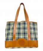 WINE LABEL for SHIPSワインレーベル フォーシップス）の古着「TARTANCHECK ECO BAG TOTE」｜ネイビー