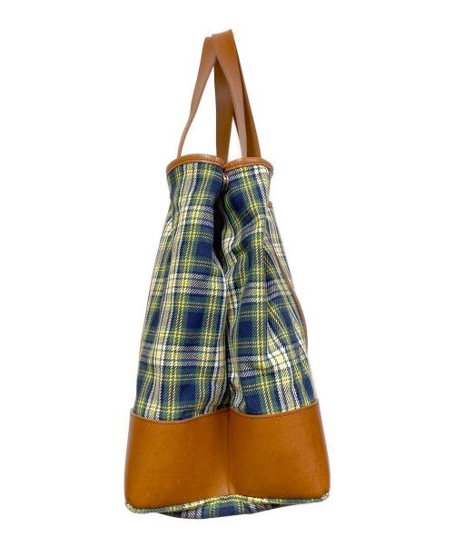 WINE LABEL for SHIPS（ワインレーベル フォーシップス）WINE LABEL for SHIPS (ワインレーベル フォーシップス) TARTANCHECK ECO BAG TOTE ネイビーの古着・服飾アイテム