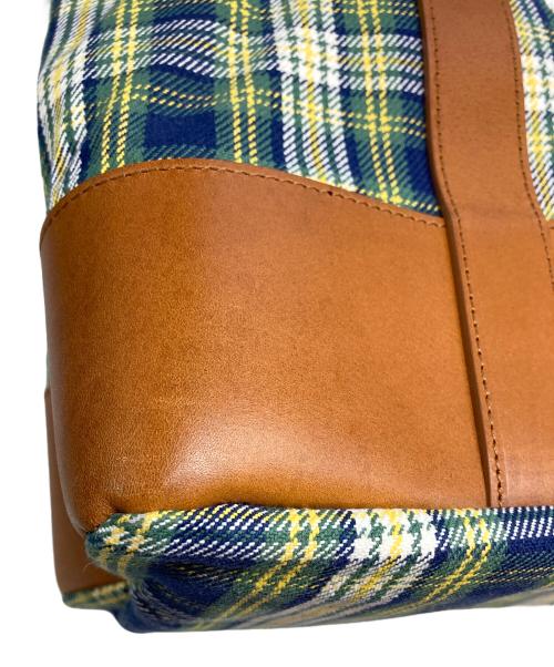 WINE LABEL for SHIPS（ワインレーベル フォーシップス）WINE LABEL for SHIPS (ワインレーベル フォーシップス) TARTANCHECK ECO BAG TOTE ネイビーの古着・服飾アイテム