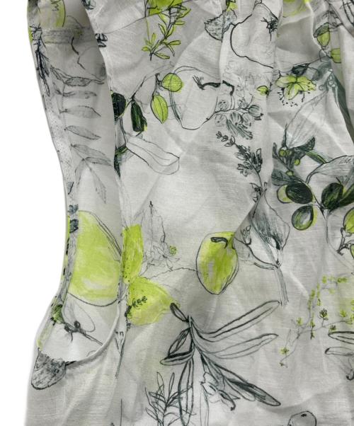 TOMORROW LAND collection（トゥモローランドコレクション）TOMORROW LAND collection (トゥモローランドコレクション) アップルフラワープリント ショルダーギャザーブラウス ライトグリーン サイズ:36 未使用品の古着・服飾アイテム