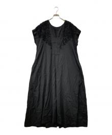 house of lotus（ハウスオブロータス）の古着「25SS エンブロイダリーサッカーフレンチスリーブワンピース」｜ブラック