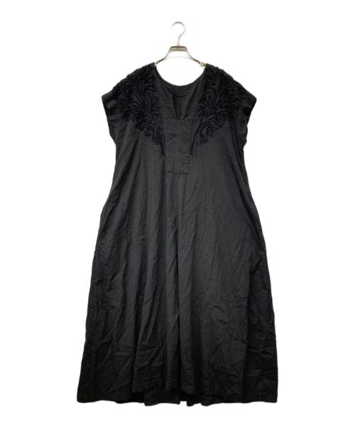 house of lotus（ハウスオブロータス）house of lotus (ハウスオブロータス) 25SS エンブロイダリーサッカーフレンチスリーブワンピース ブラック サイズ:Mの古着・服飾アイテム