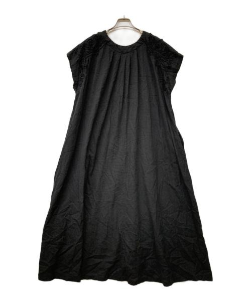 house of lotus（ハウスオブロータス）house of lotus (ハウスオブロータス) 25SS エンブロイダリーサッカーフレンチスリーブワンピース ブラック サイズ:Mの古着・服飾アイテム