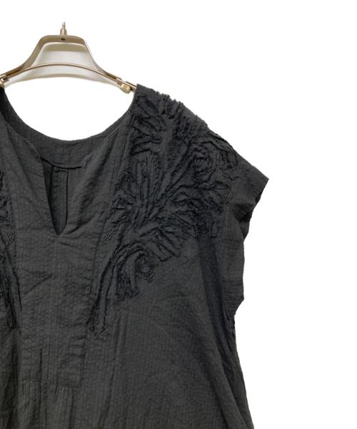house of lotus（ハウスオブロータス）house of lotus (ハウスオブロータス) 25SS エンブロイダリーサッカーフレンチスリーブワンピース ブラック サイズ:Mの古着・服飾アイテム