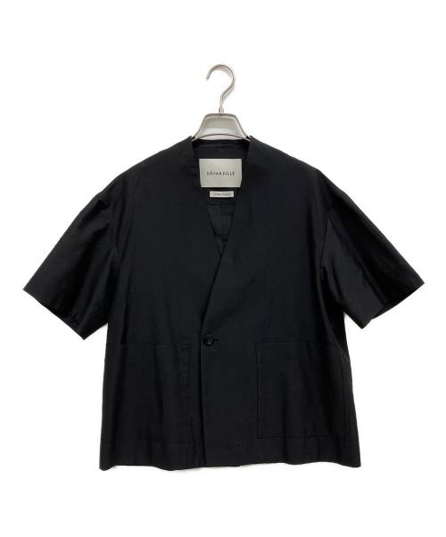 DEPAREILLE（デパリエ）DEPAREILLE (デパリエ) シアーシャンブレーショートスリーブジャケット ブラック サイズ:SIZE36の古着・服飾アイテム