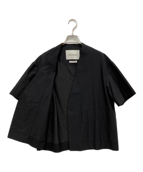 DEPAREILLE（デパリエ）DEPAREILLE (デパリエ) シアーシャンブレーショートスリーブジャケット ブラック サイズ:SIZE36の古着・服飾アイテム
