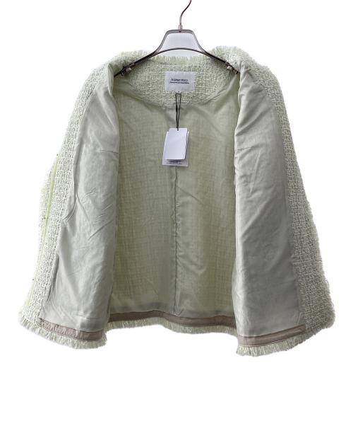 ARPEGE STORY（アルページュストーリー）ARPEGE STORY (アルページュストーリー) ノーカラーツイードジャケット グリーン サイズ:2の古着・服飾アイテム