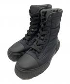 HERMESエルメス）の古着「フレッシュ ナイロン×レザーコンビスニーカーブーツ」｜ブラック