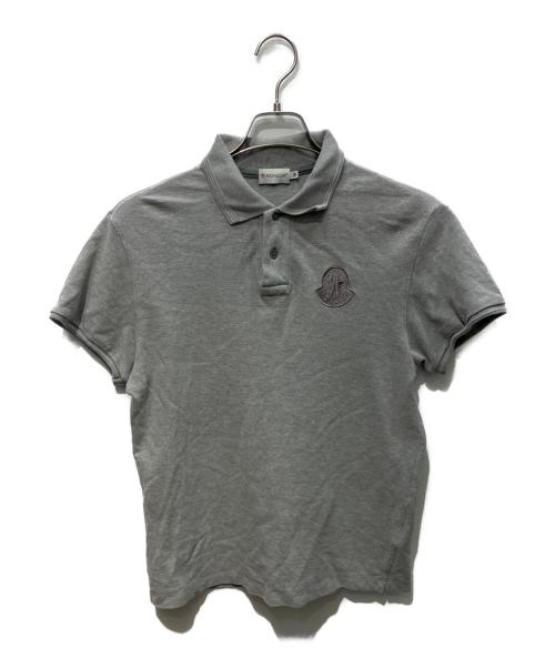 MONCLER（モンクレール）MONCLER (モンクレール) ロゴ刺繍ポロシャツ グレー サイズ:Mの古着・服飾アイテム