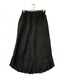 nest Robe（ネストローブ）の古着「24SS リネンシアーフリルヘムパンツ」｜ブラック