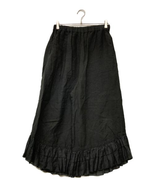 nest Robe（ネストローブ）nest Robe (ネストローブ) 24SS リネンシアーフリルヘムパンツ ブラック サイズ:Freeの古着・服飾アイテム