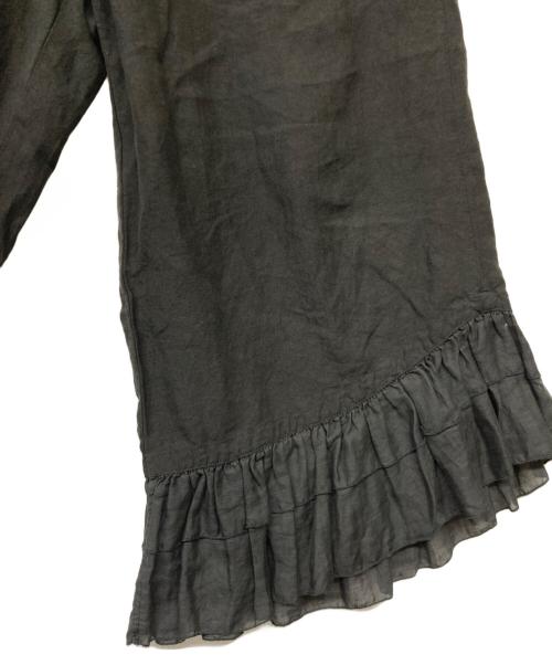 nest Robe（ネストローブ）nest Robe (ネストローブ) 24SS リネンシアーフリルヘムパンツ ブラック サイズ:Freeの古着・服飾アイテム