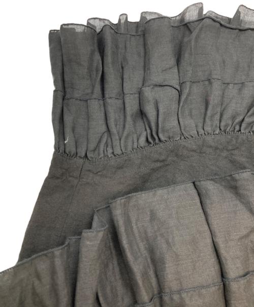 nest Robe（ネストローブ）nest Robe (ネストローブ) 24SS リネンシアーフリルヘムパンツ ブラック サイズ:Freeの古着・服飾アイテム