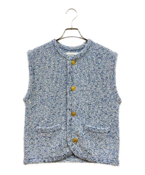 MACPHEE（マカフィー）MACPHEE (マカフィー) ツイードニットベスト ブルー サイズ:S 未使用品の古着・服飾アイテム