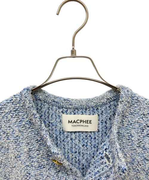MACPHEE（マカフィー）MACPHEE (マカフィー) ツイードニットベスト ブルー サイズ:S 未使用品の古着・服飾アイテム