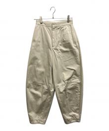 Curensology（カレンソロジー）の古着「ハイウエスト コットン カーヴィ パンツ」｜ベージュ