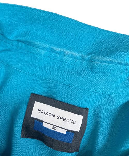 MAISON SPECIAL（メゾンスペシャル）MAISON SPECIAL (メゾンスペシャル) ションヘルプライムオーバーシャツ ブルー サイズ:SIZE 0の古着・服飾アイテム