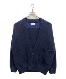 taupe（トープ）の古着「RAHBEN WAFFLE KNIT CARDIGAN」｜ネイビー