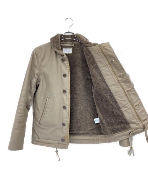 COOTIE PRODUCTIONS（クーティープロダクツ）COOTIE PRODUCTIONS (クーティープロダクツ) N-1 襟ボアデッキジャケット ブラウン サイズ:Mの古着・服飾アイテム