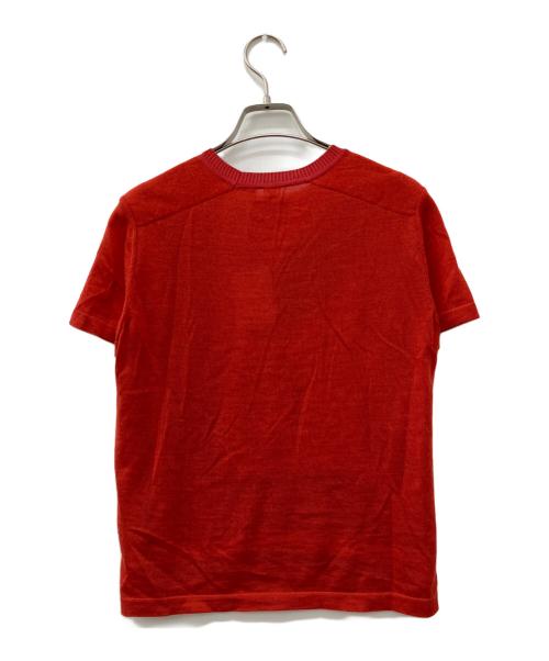 HERMES（エルメス）HERMES (エルメス) シルクカシミヤ半袖ニット レッド サイズ:36の古着・服飾アイテム