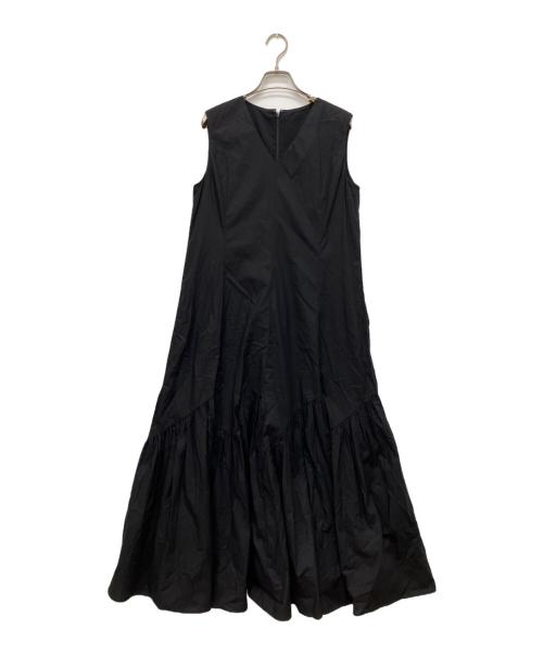 La TOTALITE（ラ ト―タリテ）La TOTALITE (ラ ト―タリテ) コットンボイルティアードワンピース ブラック サイズ:38の古着・服飾アイテム