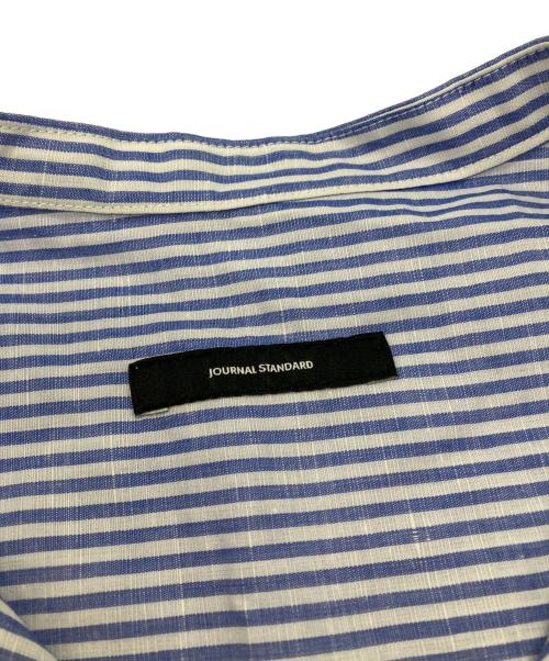 JOURNAL STANDARD（ジャーナルスタンダード）JOURNAL STANDARD (ジャーナルスタンダード) ハードマンズリネンコットンフレンチスリーブスキッパーシャツ ブルー×ホワイト サイズ:Freeの古着・服飾アイテム