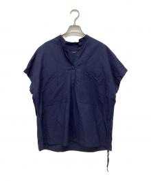 JOURNAL STANDARD（ジャーナルスタンダード）の古着「ハードマンズリネンコットンフレンチスリーブスキッパーシャツ」｜ネイビー