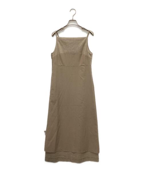 Noble（ノーブル）Noble (ノーブル) 麻ストレッチキャミソールワンピース ベージュ サイズ:38の古着・服飾アイテム