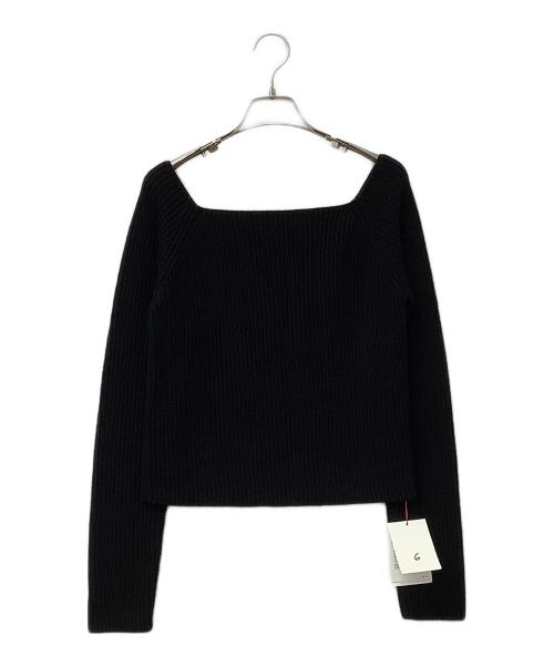 6(ROKU) BEAUTY&YOUTH（ロク ビューティーアンドユース）6(ROKU) BEAUTY&YOUTH (ロク ビューティーアンドユース) ウールコットン オフショルダー ニット ブラック サイズ:FREEの古着・服飾アイテム