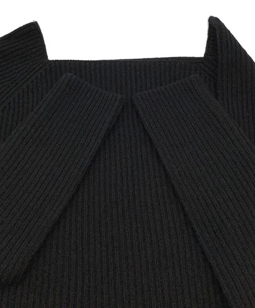 6(ROKU) BEAUTY&YOUTH（ロク ビューティーアンドユース）6(ROKU) BEAUTY&YOUTH (ロク ビューティーアンドユース) ウールコットン オフショルダー ニット ブラック サイズ:FREEの古着・服飾アイテム