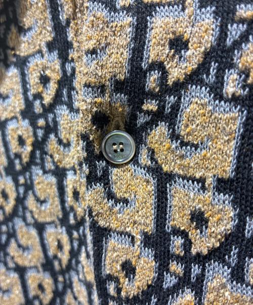 Dior（ディオール）Dior (ディオール) オブリーク コットン×シルク 半袖ニットポロ ブラウン サイズ:Lの古着・服飾アイテム