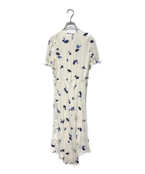 LAUREN RALPH LAUREN（ローレン ラルフ ローレン）LAUREN RALPH LAUREN (ローレン ラルフ ローレン) フラワープリントシャーリングワンピース アイボリーの古着・服飾アイテム