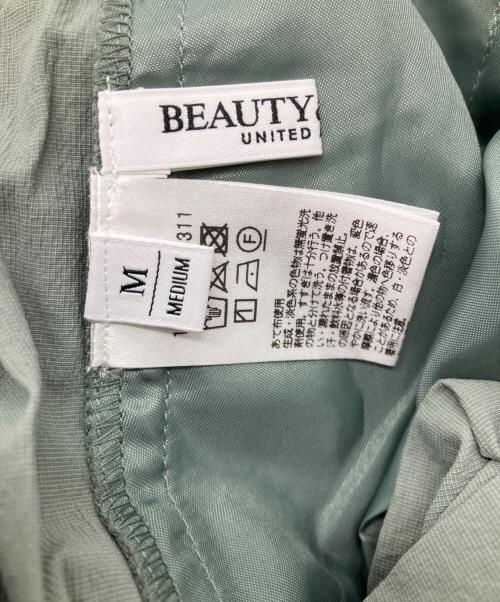 BEAUTY&YOUTH（ビューティーアンドユース）BEAUTY&YOUTH (ビューティーアンドユース) コットンナイロン ワイドタックパンツ グリーン サイズ:Mの古着・服飾アイテム
