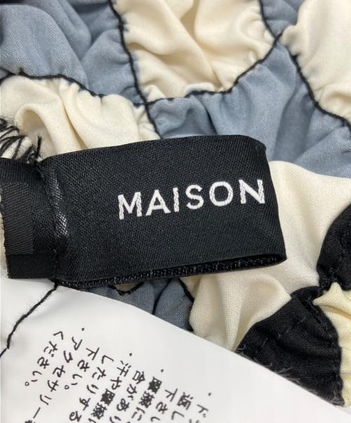 MAISON SPECIAL（メゾンスペシャル）MAISON SPECIAL (メゾンスペシャル) シャーリングチェックブラトップ ブラック×イエロー サイズ:Freeの古着・服飾アイテム