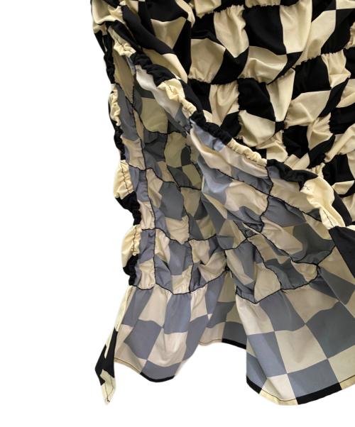 MAISON SPECIAL（メゾンスペシャル）MAISON SPECIAL (メゾンスペシャル) シャーリングチェックスカート ブラック×イエロー サイズ:Freeの古着・服飾アイテム