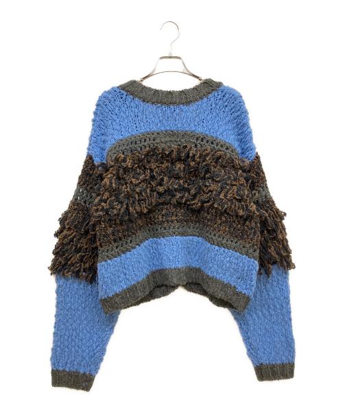 MAISON SPECIAL（メゾンスペシャル）MAISON SPECIAL (メゾンスペシャル) Multi Fringe Cardigan ブルー サイズ:SIZE Free 未使用品の古着・服飾アイテム
