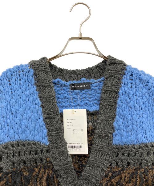 MAISON SPECIAL（メゾンスペシャル）MAISON SPECIAL (メゾンスペシャル) Multi Fringe Cardigan ブルー サイズ:SIZE Free 未使用品の古着・服飾アイテム