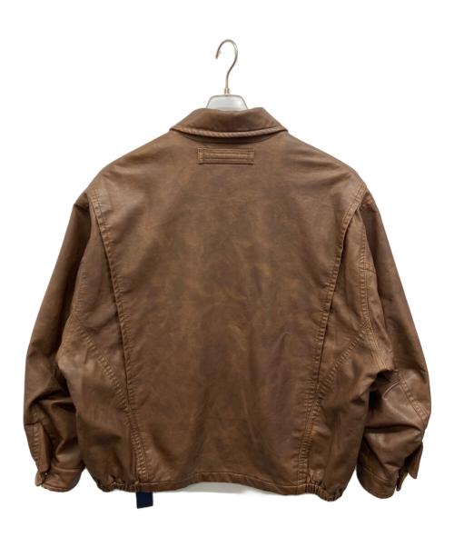 NAUTICA（ノーティカ）NAUTICA (ノーティカ) FREAK'S STORE (フリークスストア) Faded Vegan Leather Blouson ブラウン サイズ:L 未使用品の古着・服飾アイテム