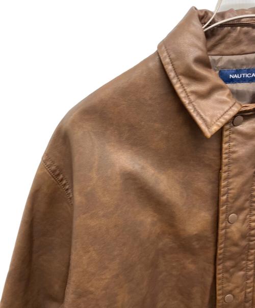 NAUTICA（ノーティカ）NAUTICA (ノーティカ) FREAK'S STORE (フリークスストア) Faded Vegan Leather Blouson ブラウン サイズ:L 未使用品の古着・服飾アイテム