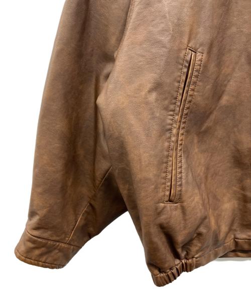 NAUTICA（ノーティカ）NAUTICA (ノーティカ) FREAK'S STORE (フリークスストア) Faded Vegan Leather Blouson ブラウン サイズ:L 未使用品の古着・服飾アイテム