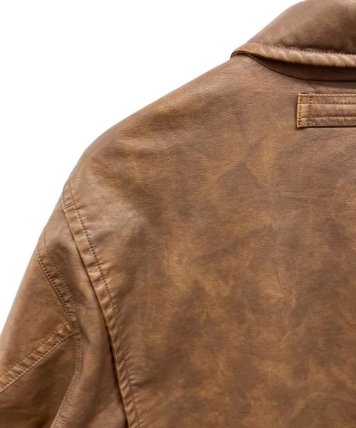 NAUTICA（ノーティカ）NAUTICA (ノーティカ) FREAK'S STORE (フリークスストア) Faded Vegan Leather Blouson ブラウン サイズ:L 未使用品の古着・服飾アイテム